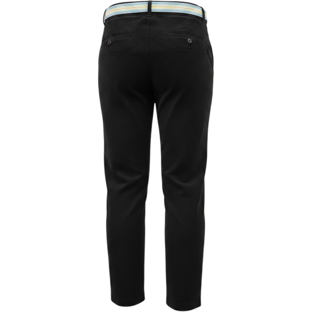 Liz Claiborne Women Pants 14P Black Tabitha Straight Leg Belted Preppy Chino - Picture 2 of 8